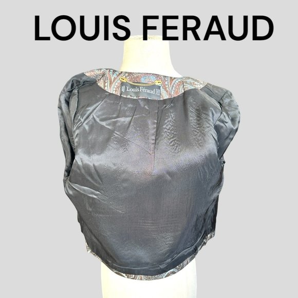 VINTAGE LOUIS FERAUD PAISLEY LAME CROPPED FITTED JACKET (SZ 6) (EUC) - Picture 9 of 9